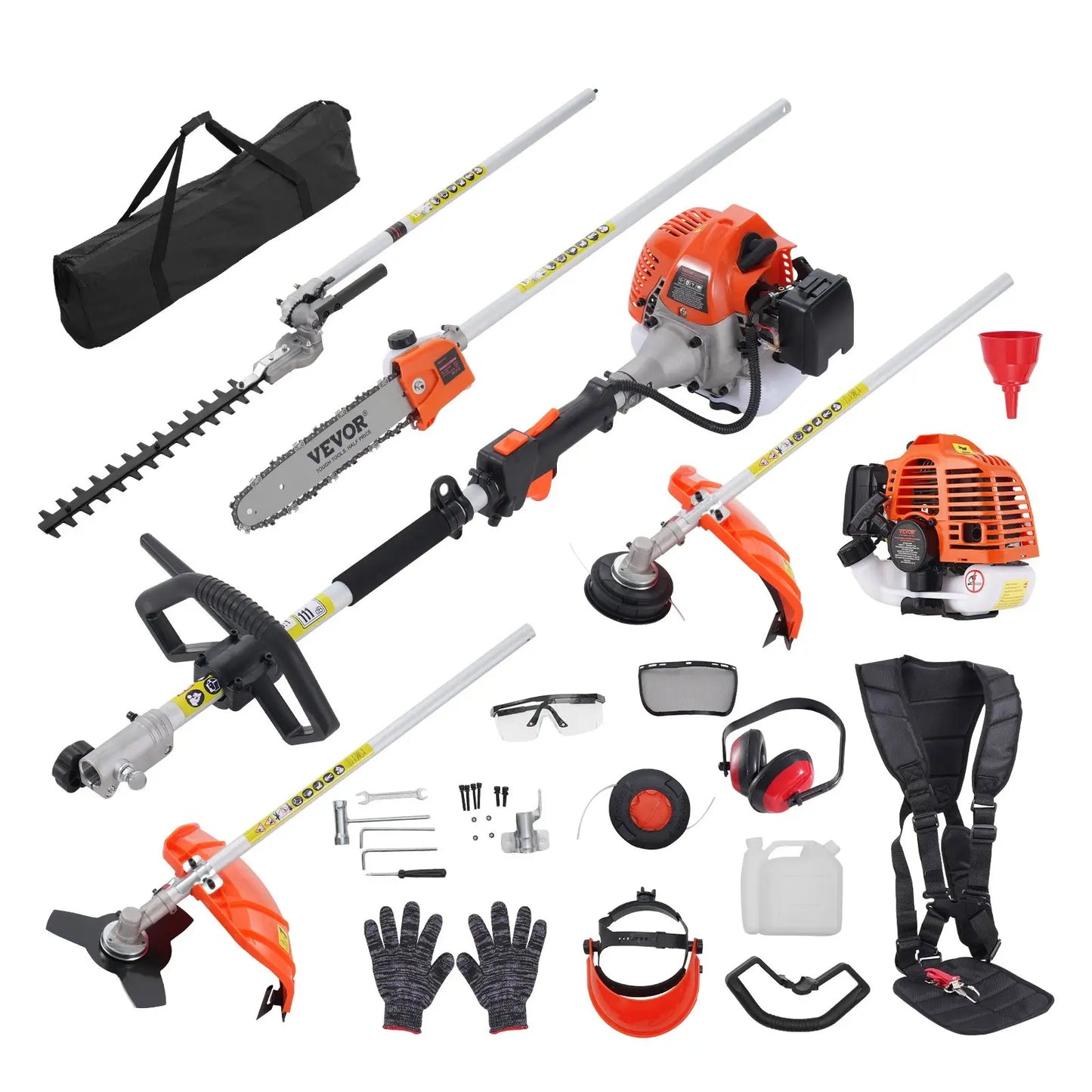 VEVOR 6-in-1 Multi-Functional Trimming Tools with Gas Hedge Trimmer